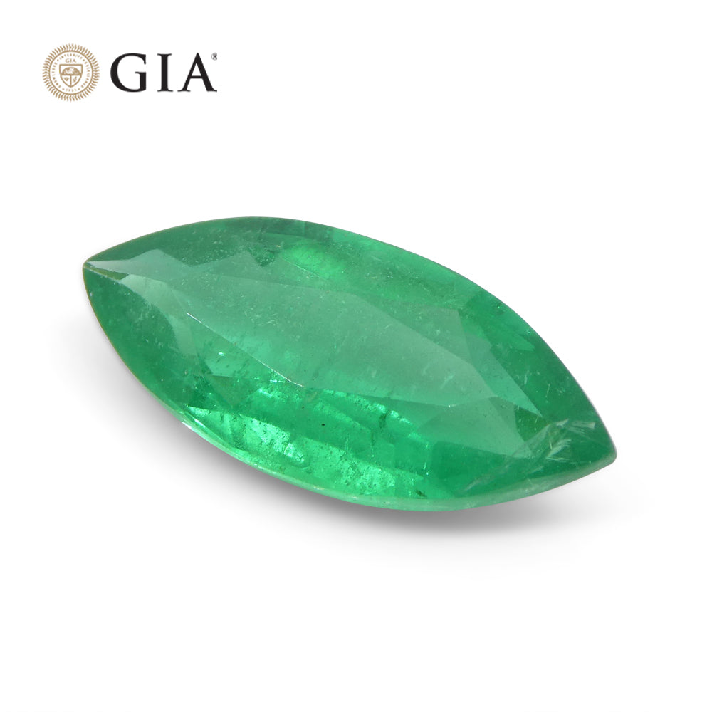 2.59ct Marquise Green Emerald GIA Certified Zambia F1/Minor - Skyjems Wholesale Gemstones