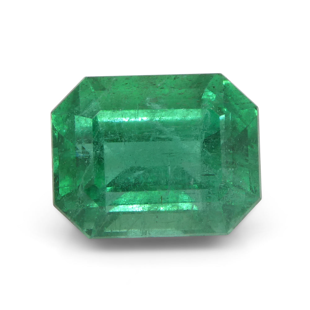 5.25ct Octagonal/Emerald Cut Green Emerald GIA Certified Zambia F1/Minor - Skyjems Wholesale Gemstones