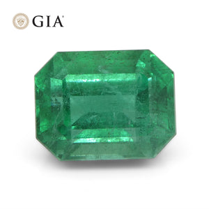 5.25ct Octagonal/Emerald Cut Green Emerald GIA Certified Zambia F1/Minor - Skyjems Wholesale Gemstones