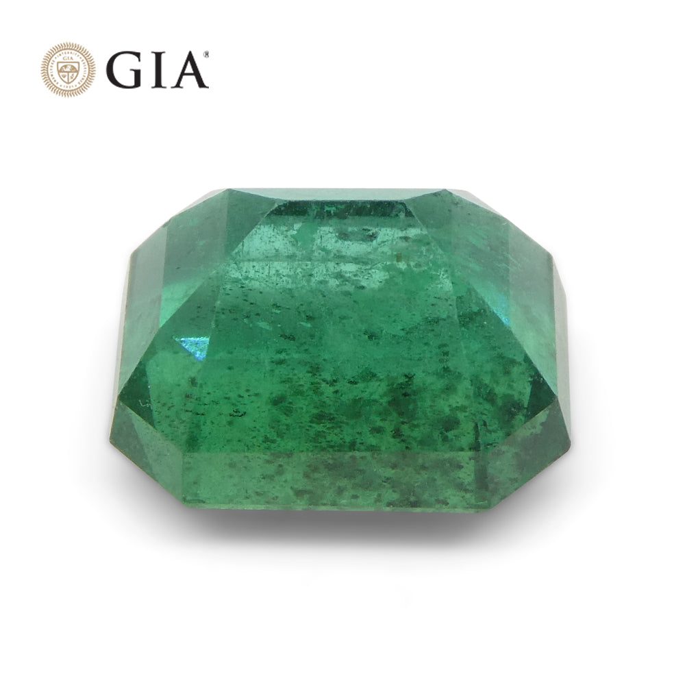 5.25ct Octagonal/Emerald Cut Green Emerald GIA Certified Zambia F1/Minor - Skyjems Wholesale Gemstones