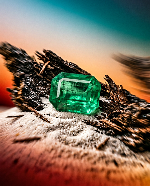 5.25ct Octagonal/Emerald Cut Green Emerald GIA Certified Zambia F1/Min