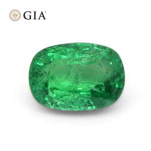2.03ct Cushion Green Emerald GIA Certified Zambia - Skyjems Wholesale Gemstones
