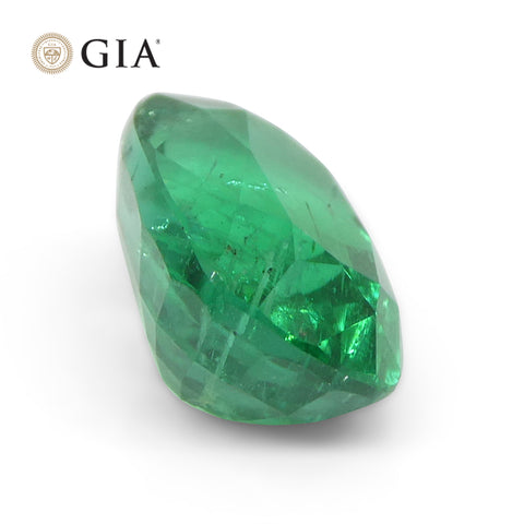 2.03ct Cushion Green Emerald GIA Certified Zambia