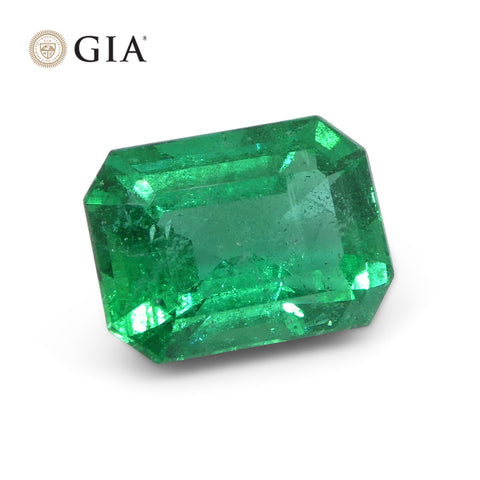 2.1ct Octagonal/Emerald Cut Green Emerald GIA Certified Zambia