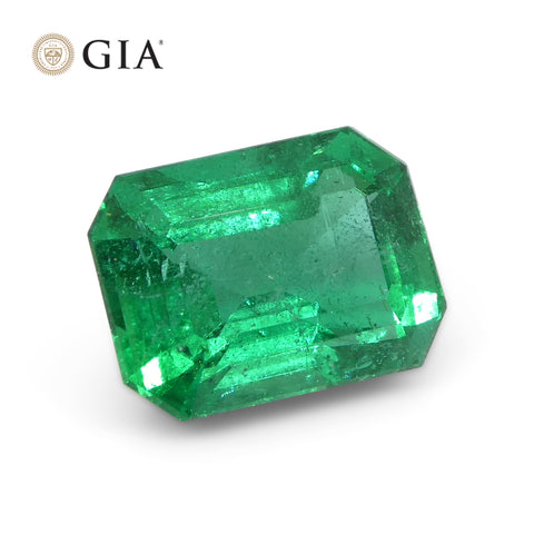 2.1ct Octagonal/Emerald Cut Green Emerald GIA Certified Zambia