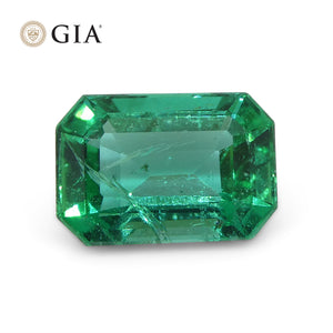 1.3ct Octagonal/Emerald Cut Green Emerald GIA Certified Zambia - Skyjems Wholesale Gemstones