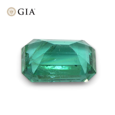 1.3ct Octagonal/Emerald Cut Green Emerald GIA Certified Zambia