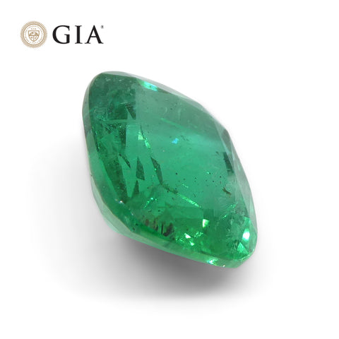 2.72ct Cushion Green Emerald GIA Certified Zambia