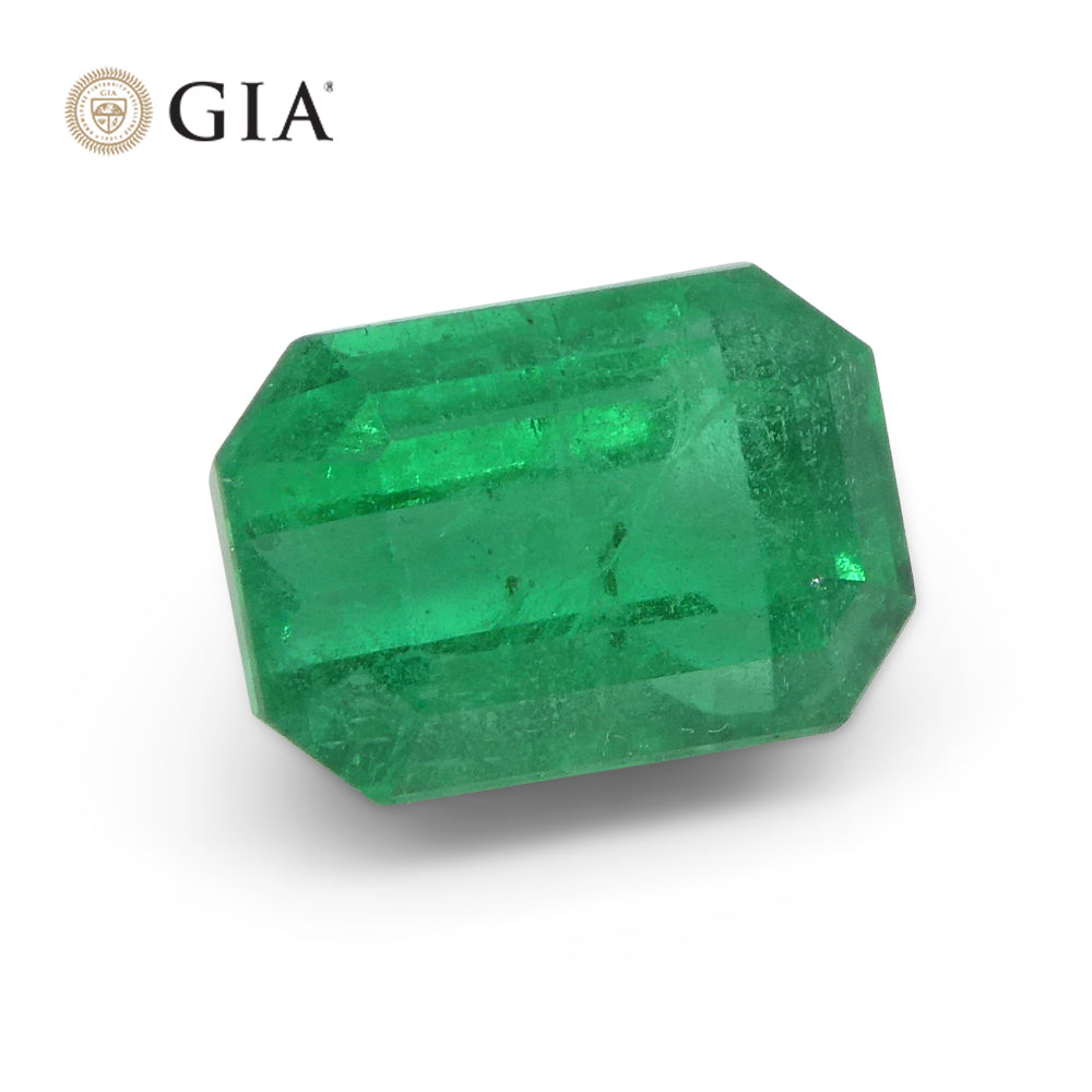 1.77ct Octagonal/Emerald Cut Green Emerald GIA Certified Zambia - Skyjems Wholesale Gemstones