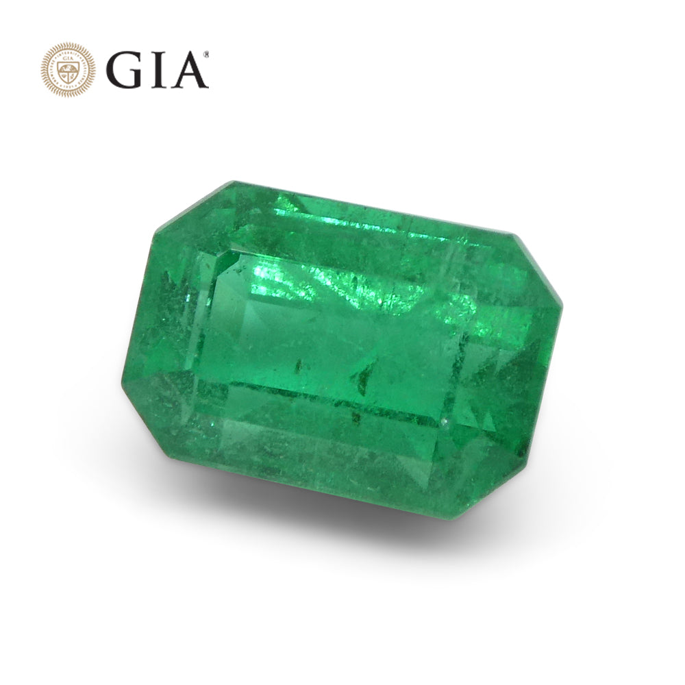 1.77ct Octagonal/Emerald Cut Green Emerald GIA Certified Zambia - Skyjems Wholesale Gemstones