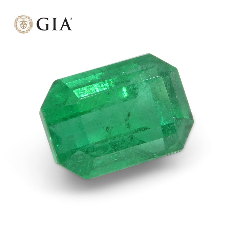 1.77ct Octagonal/Emerald Cut Green Emerald GIA Certified Zambia - Skyjems Wholesale Gemstones