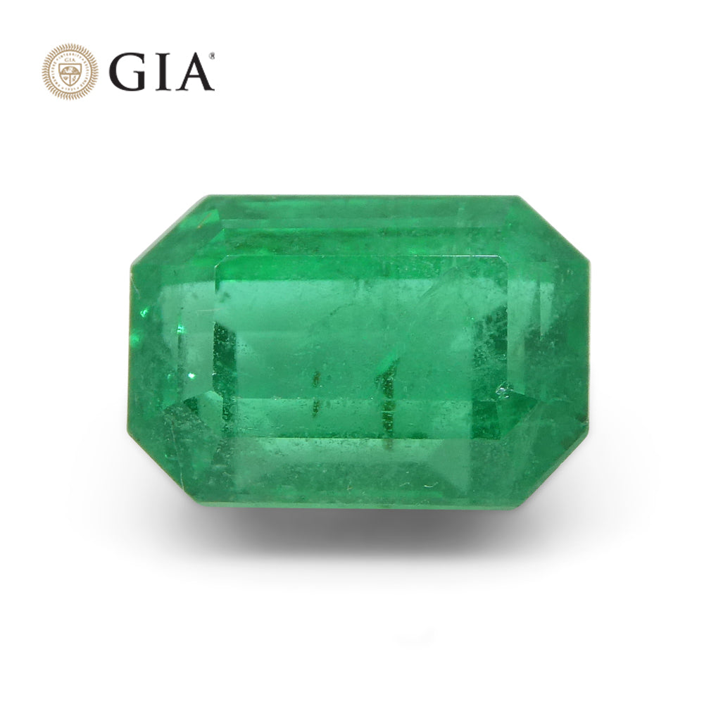 1.77ct Octagonal/Emerald Cut Green Emerald GIA Certified Zambia - Skyjems Wholesale Gemstones