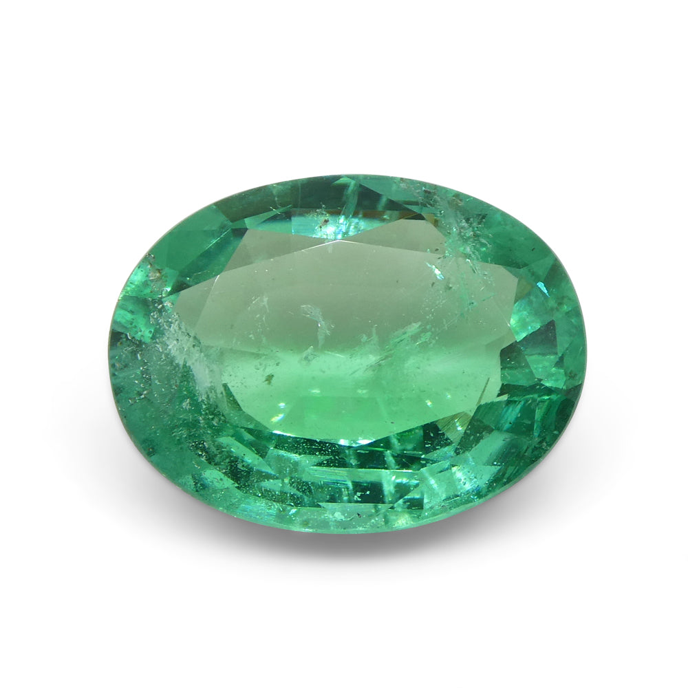 4.56ct Oval Green Emerald GIA Certified Zambia F1/Minor - Skyjems Wholesale Gemstones