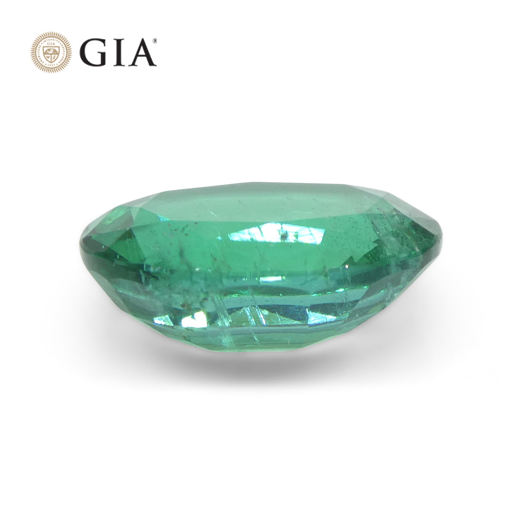 4.56ct Oval Green Emerald GIA Certified Zambia F1/Minor - Skyjems Wholesale Gemstones