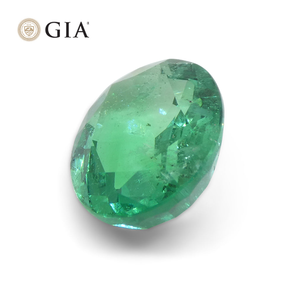 4.56ct Oval Green Emerald GIA Certified Zambia F1/Minor - Skyjems Wholesale Gemstones