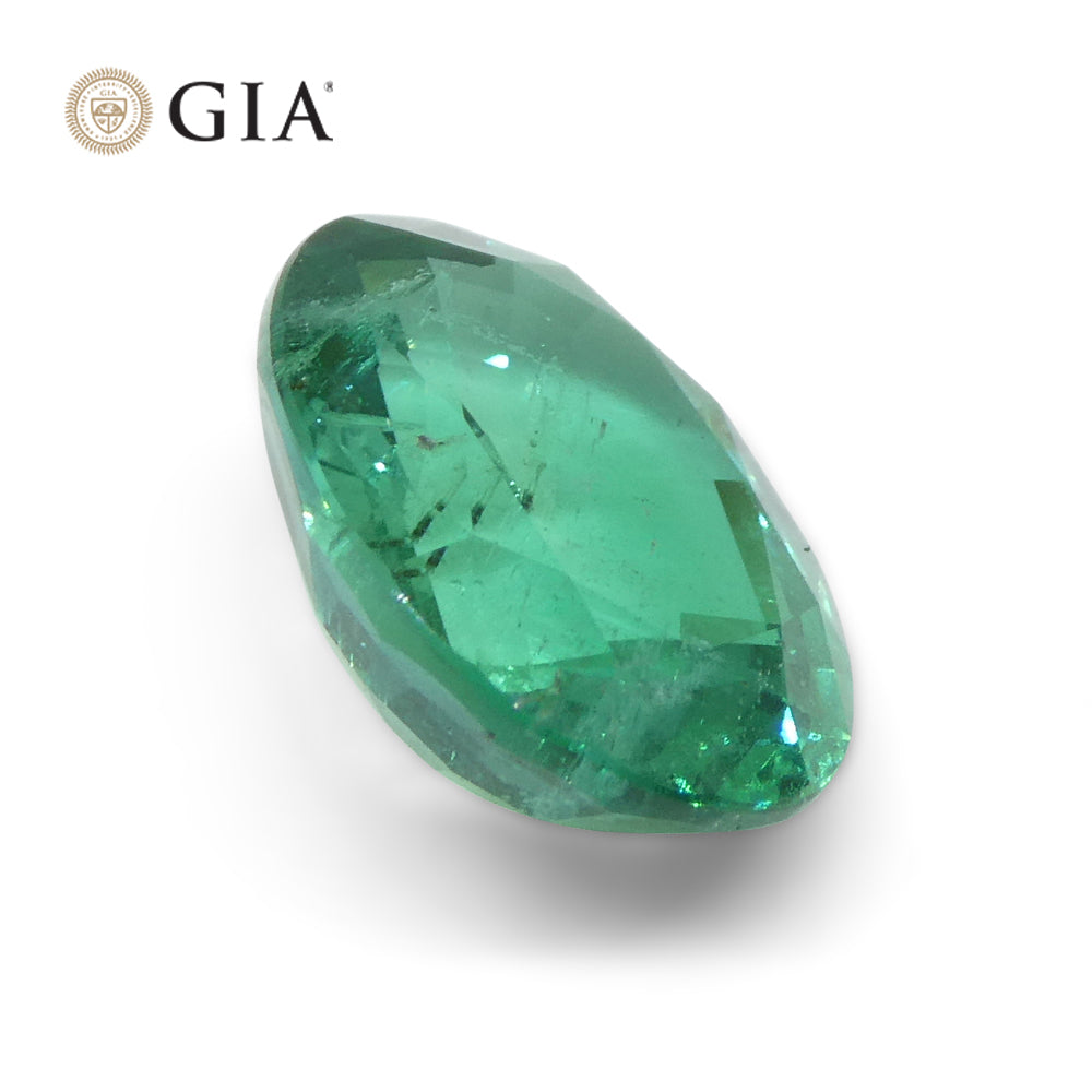 4.56ct Oval Green Emerald GIA Certified Zambia F1/Minor - Skyjems Wholesale Gemstones