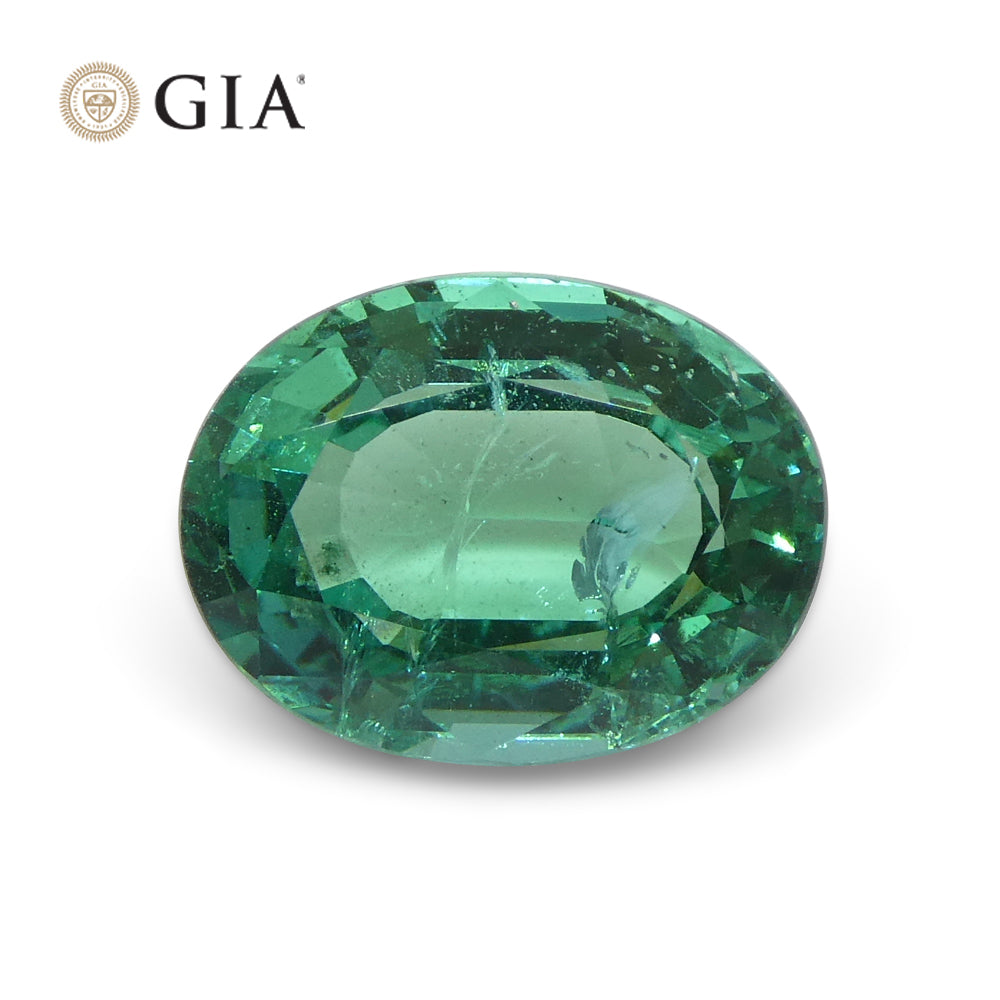 2.6ct Oval Green Emerald GIA Certified Zambia - Skyjems Wholesale Gemstones