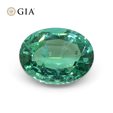 2.6ct Oval Green Emerald GIA Certified Zambia - Skyjems Wholesale Gemstones