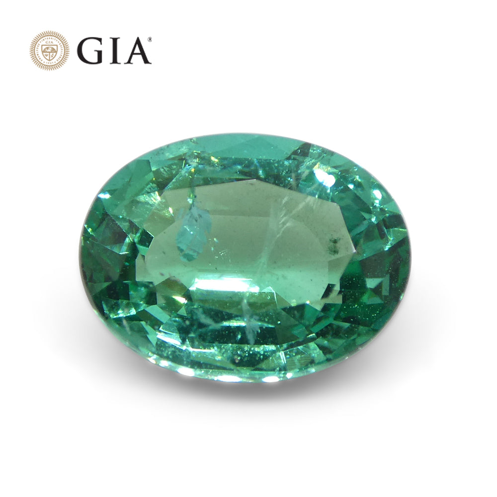 2.6ct Oval Green Emerald GIA Certified Zambia - Skyjems Wholesale Gemstones