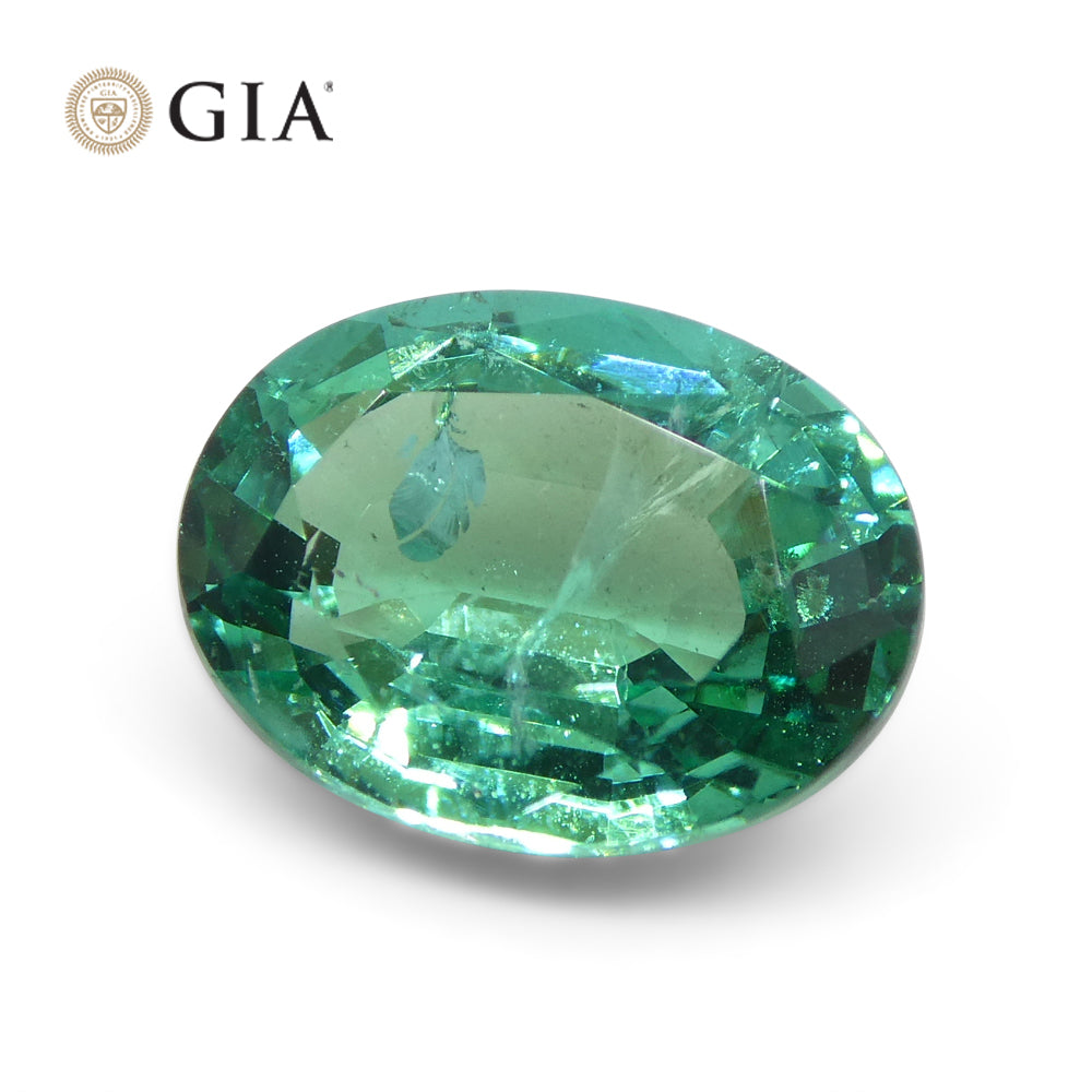 2.6ct Oval Green Emerald GIA Certified Zambia - Skyjems Wholesale Gemstones