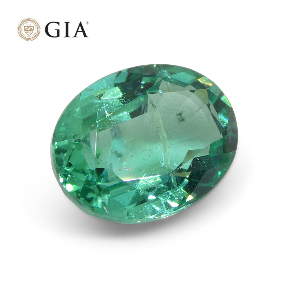 2.6ct Oval Green Emerald GIA Certified Zambia - Skyjems Wholesale Gemstones