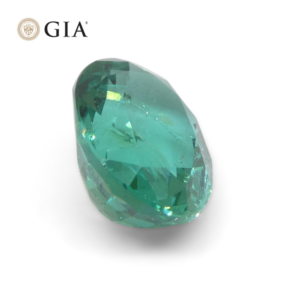 2.6ct Oval Green Emerald GIA Certified Zambia - Skyjems Wholesale Gemstones