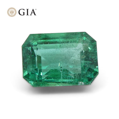 4.46ct Octagonal/Emerald Cut Green Emerald GIA Certified Zambia - Skyjems Wholesale Gemstones