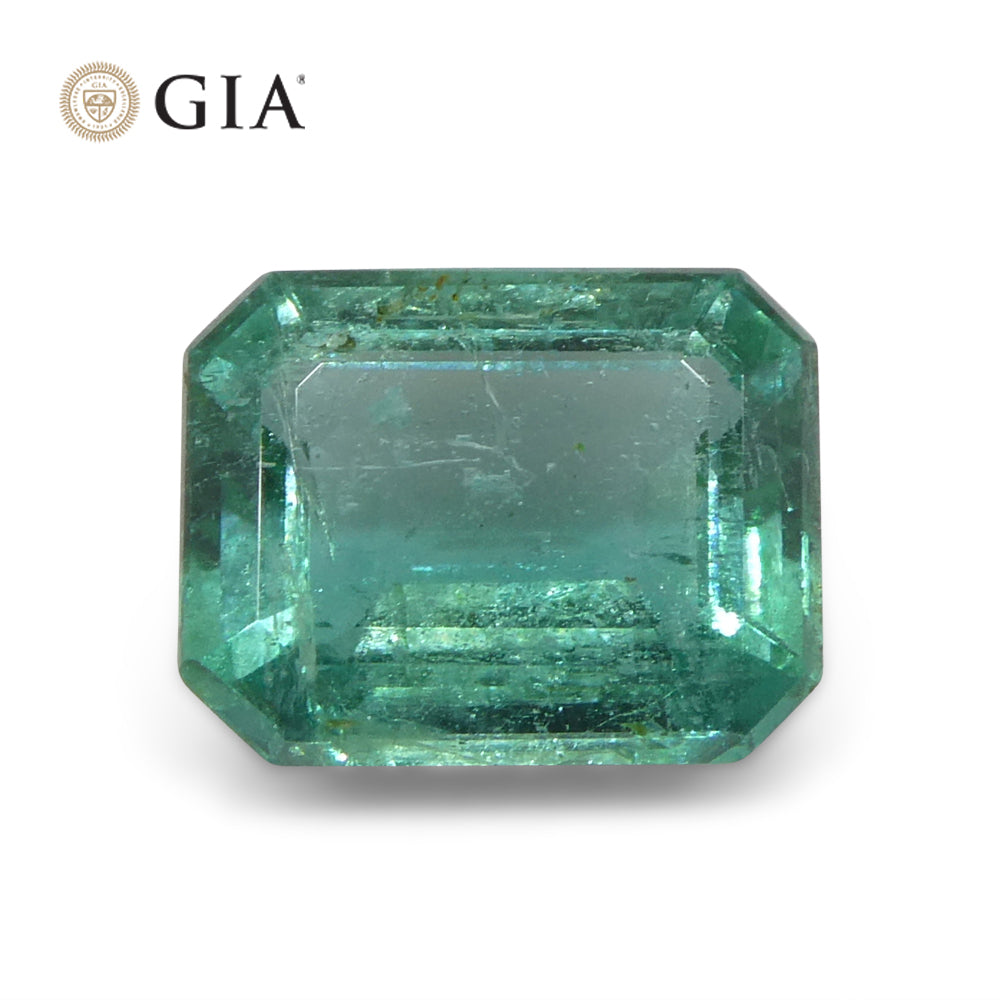 2.18ct Octagonal/Emerald Cut Green Emerald GIA Certified Zambia (F2) - Skyjems Wholesale Gemstones