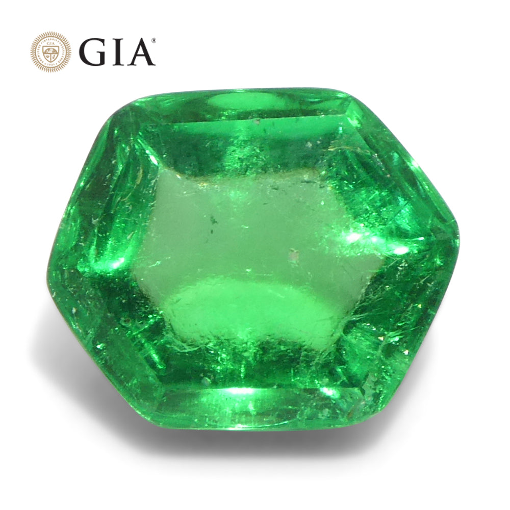 2.85ct Hexagonal Cabochon Green Emerald GIA Certified Colombia - Skyjems Wholesale Gemstones