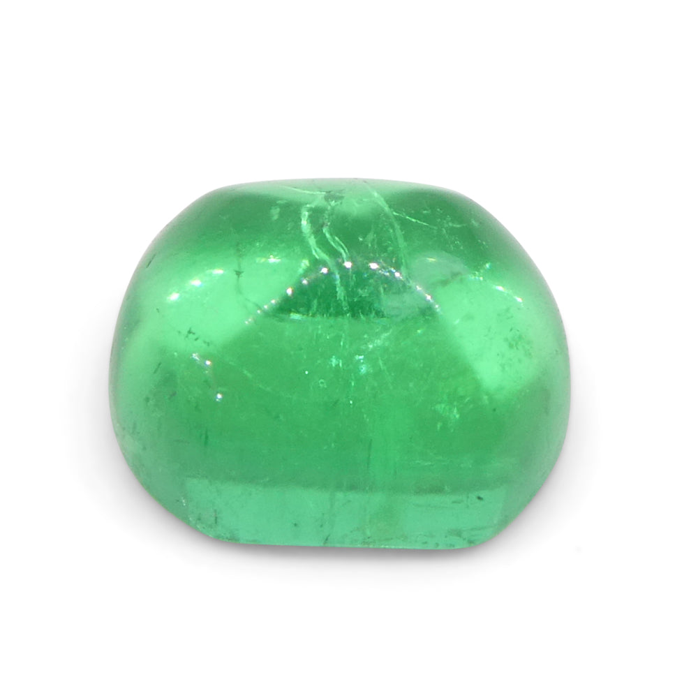 1.9ct Cushion Sugarloaf Cabochon Green Emerald GIA Certified Colombia - Skyjems Wholesale Gemstones