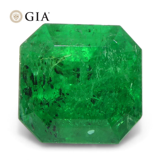 2.56ct Octagonal/Emerald Green Emerald GIA Certified Colombia - Skyjems Wholesale Gemstones
