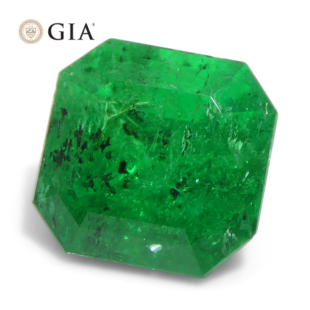 2.56ct Octagonal/Emerald Green Emerald GIA Certified Colombia - Skyjems Wholesale Gemstones