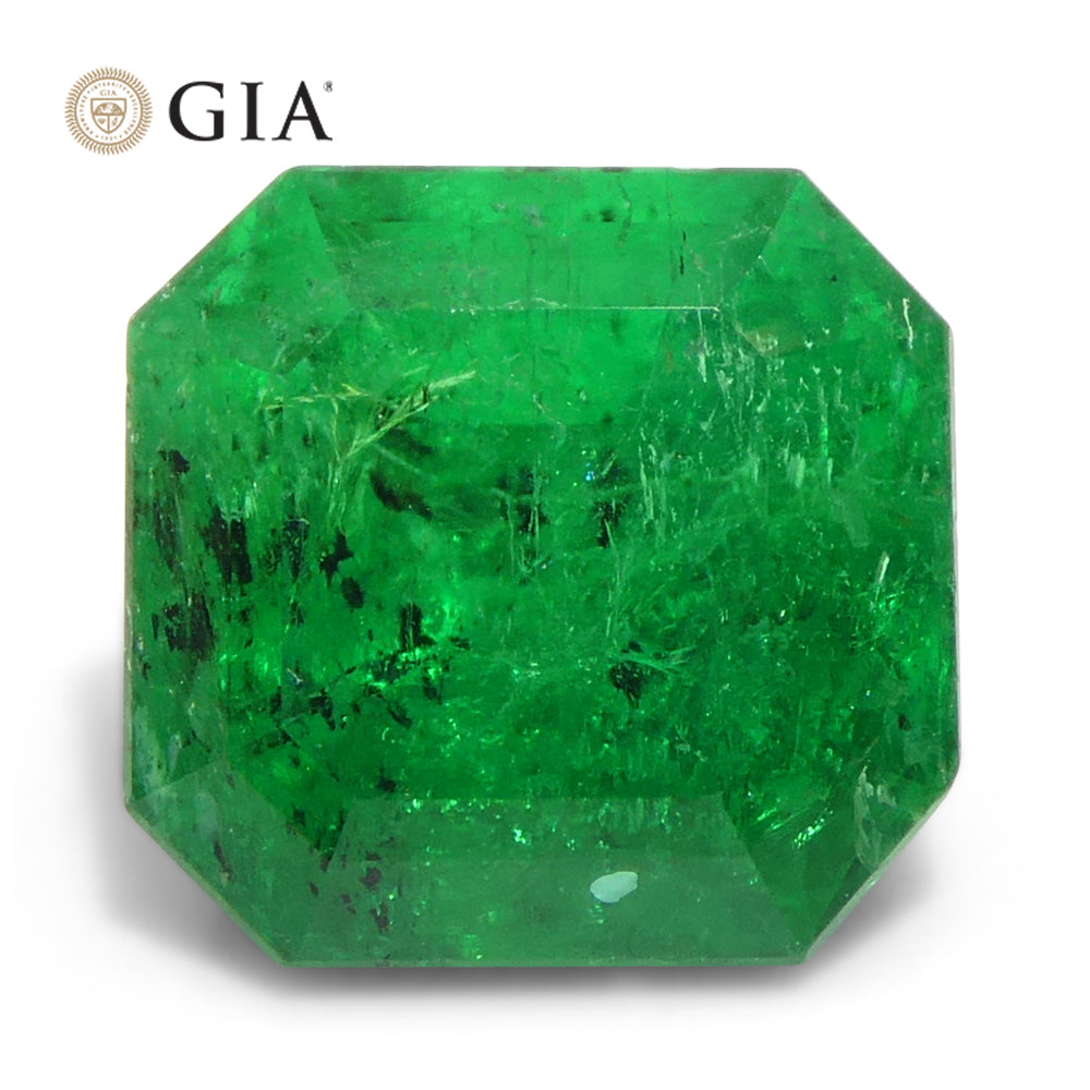 2.56ct Octagonal/Emerald Green Emerald GIA Certified Colombia - Skyjems Wholesale Gemstones