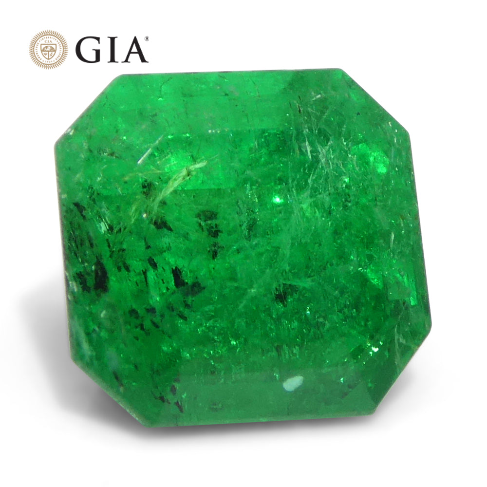 2.56ct Octagonal/Emerald Green Emerald GIA Certified Colombia - Skyjems Wholesale Gemstones