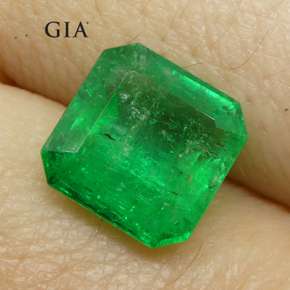 3.07ct Octagonal/Emerald Green Emerald GIA Certified Colombia - Skyjems Wholesale Gemstones