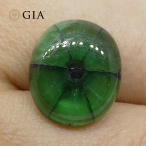 7.24ct Cushion Green and Black Trapiche Emerald GIA Certified Colombia - Skyjems Wholesale Gemstones