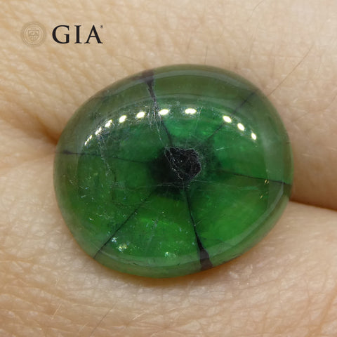 7.24ct Cushion Green and Black Trapiche Emerald GIA Certified Colombia