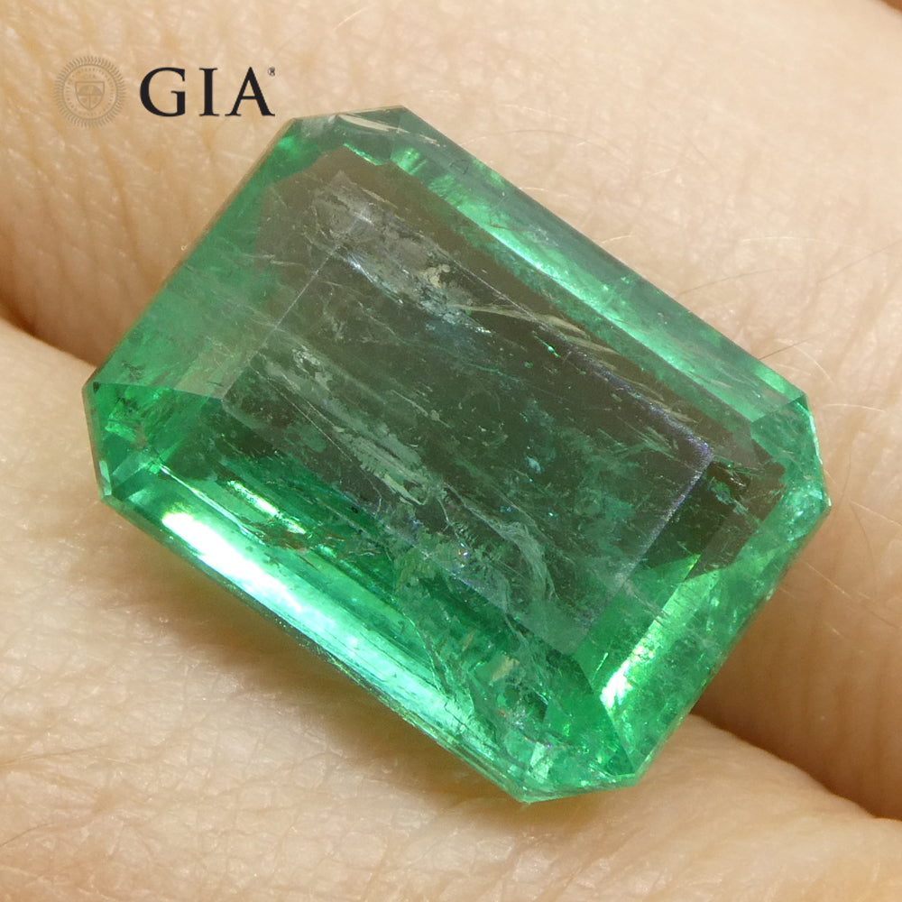 9ct Octagonal/Emerald Cut Green Emerald GIA Certified Zambia (F2) - Skyjems Wholesale Gemstones