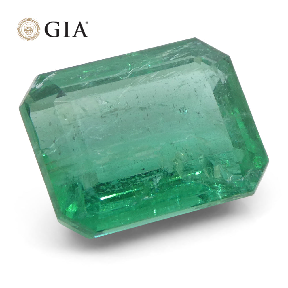 9ct Octagonal/Emerald Cut Green Emerald GIA Certified Zambia (F2) - Skyjems Wholesale Gemstones