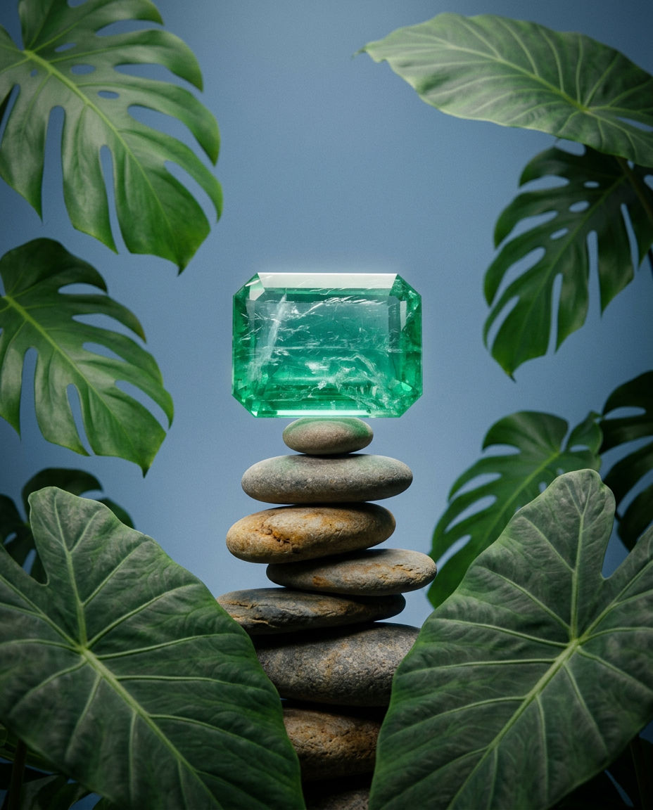 9ct Zambian emerald, octagonal cut, vivid green, eye clean, GIA certified — Skyjems