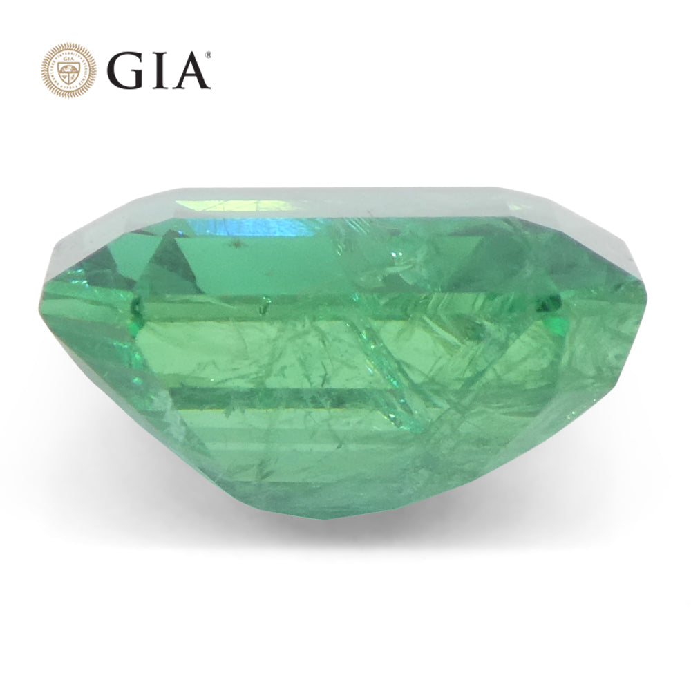 3.41ct Octagonal/Emerald Cut Green Emerald GIA Certified Zambia (F2) - Skyjems Wholesale Gemstones