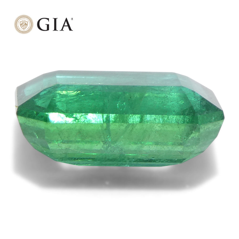 3.98ct Octagonal/Emerald Cut Green Emerald GIA Certified Zambia (F2) - Skyjems Wholesale Gemstones