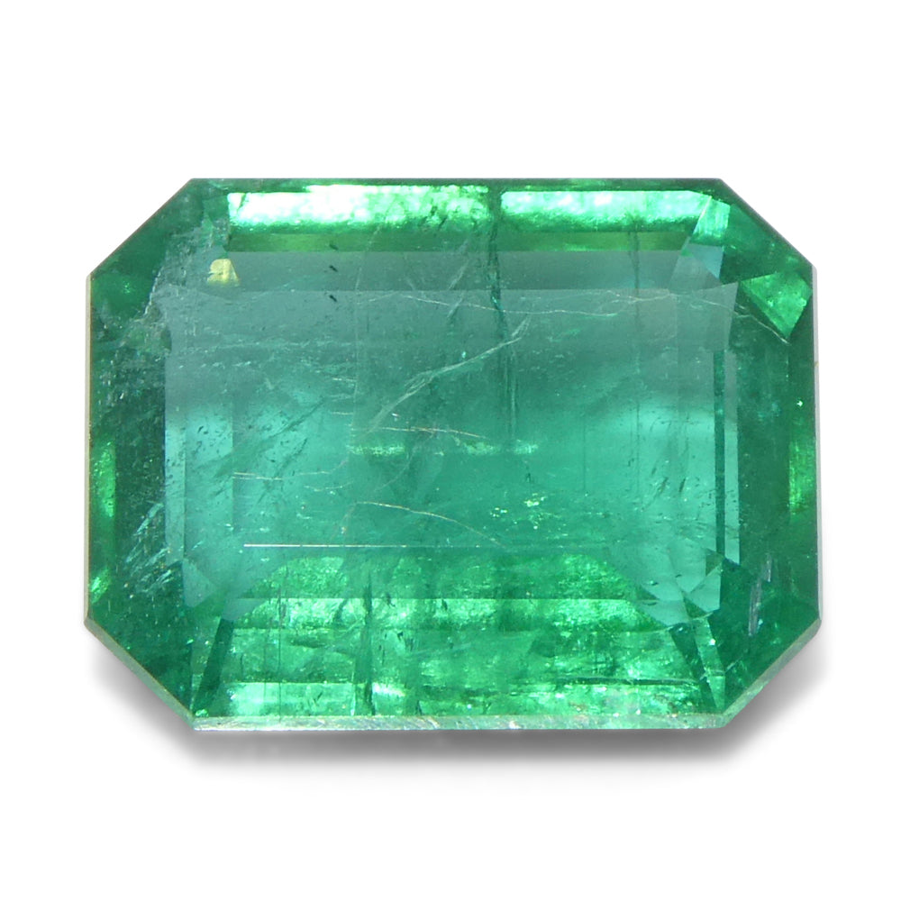 3.98ct Octagonal/Emerald Cut Green Emerald GIA Certified Zambia (F2) - Skyjems Wholesale Gemstones