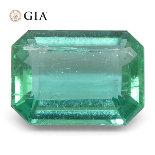 3.21ct Octagonal/Emerald Cut Green Emerald GIA Certified Zambia (F1)