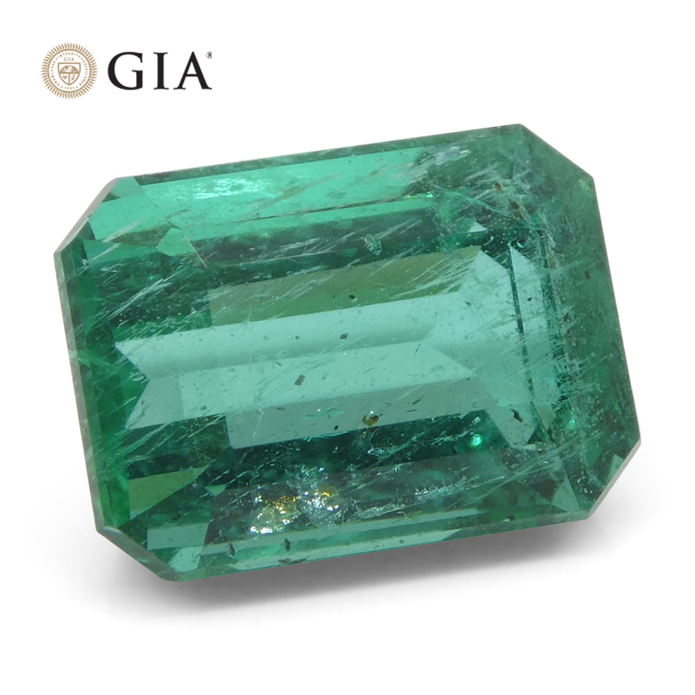 4.03ct Octagonal/Emerald Cut Green Emerald GIA Certified Zambia (F2) - Skyjems Wholesale Gemstones