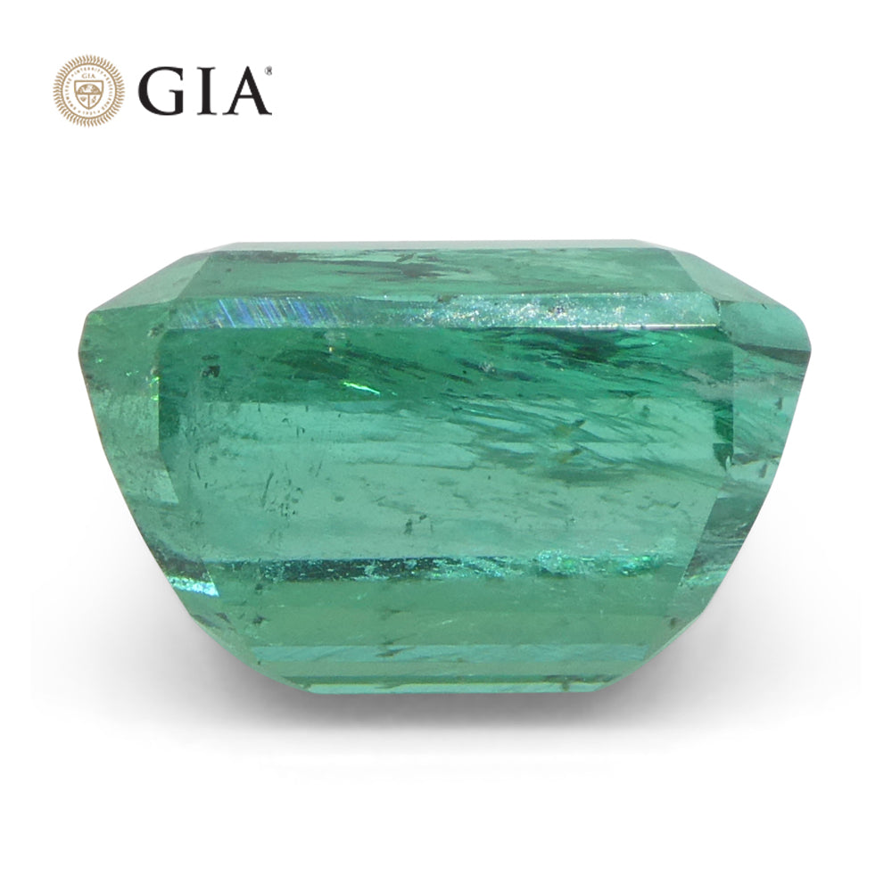 4.03ct Octagonal/Emerald Cut Green Emerald GIA Certified Zambia (F2) - Skyjems Wholesale Gemstones