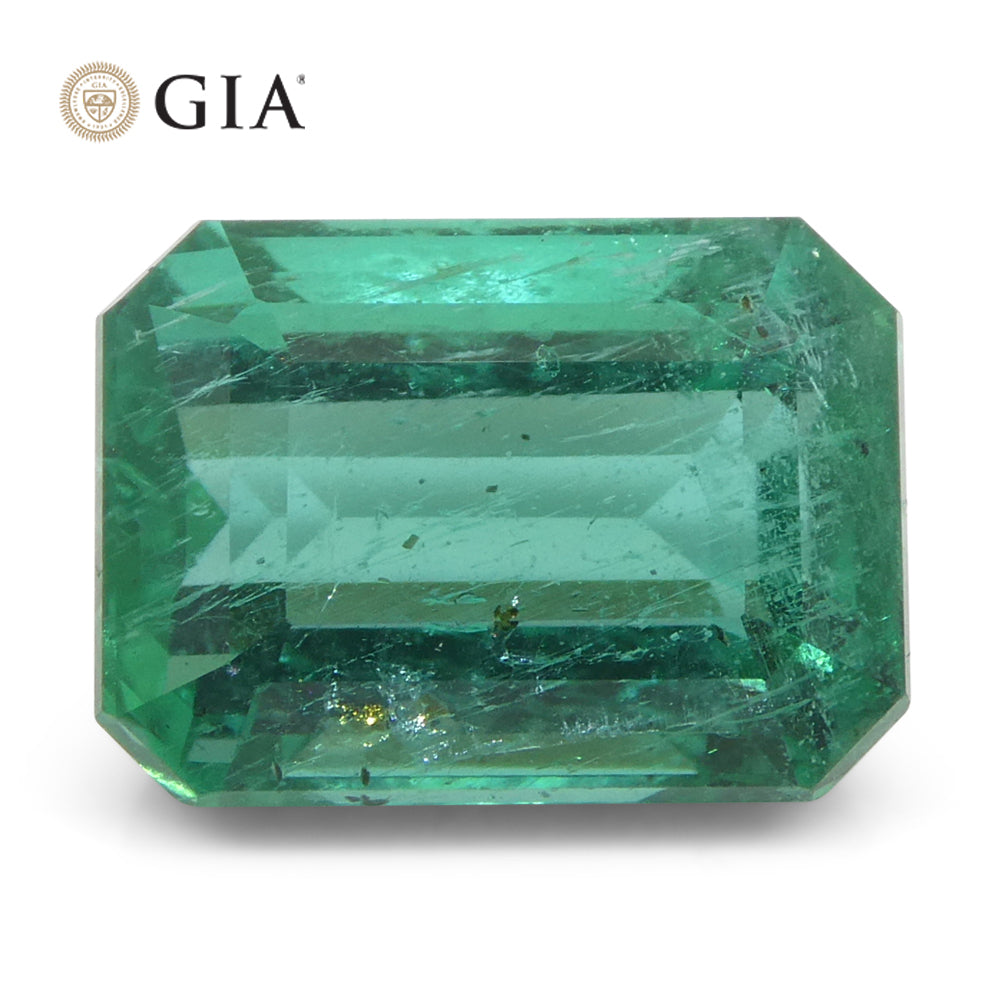 4.03ct Octagonal/Emerald Cut Green Emerald GIA Certified Zambia (F2) - Skyjems Wholesale Gemstones