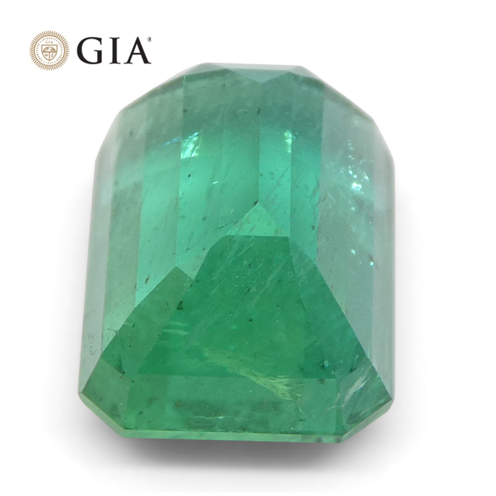 4.03ct Octagonal/Emerald Cut Green Emerald GIA Certified Zambia (F2) - Skyjems Wholesale Gemstones