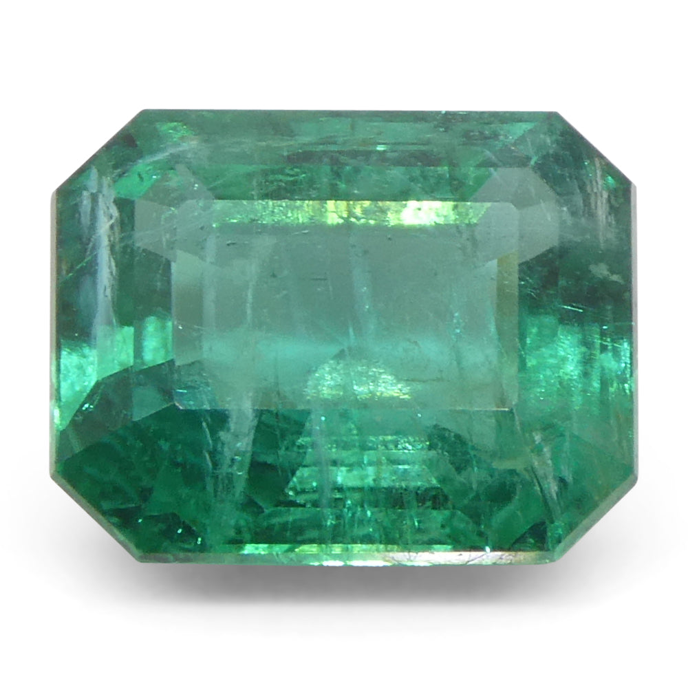 2.87ct Octagonal/Emerald Cut Green Emerald GIA Certified Zambia (F2) - Skyjems Wholesale Gemstones