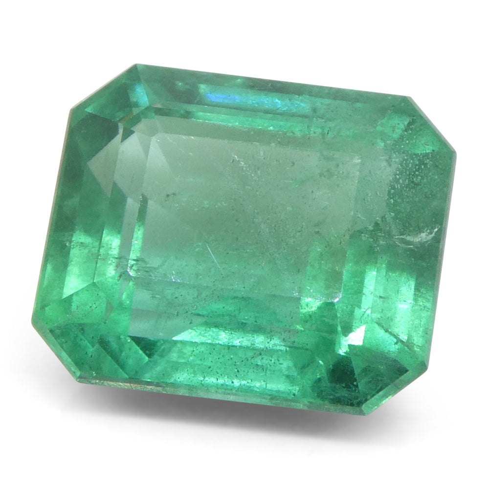 3.37ct Octagonal/Emerald Cut Green Emerald GIA Certified Zambia (F1) - Skyjems Wholesale Gemstones